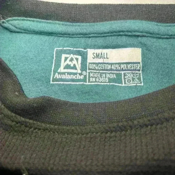 AVALANCHE Thermal Black Long Sleeve Crew Neck Layer Cotton Top Women Small - Picture 3 of 5